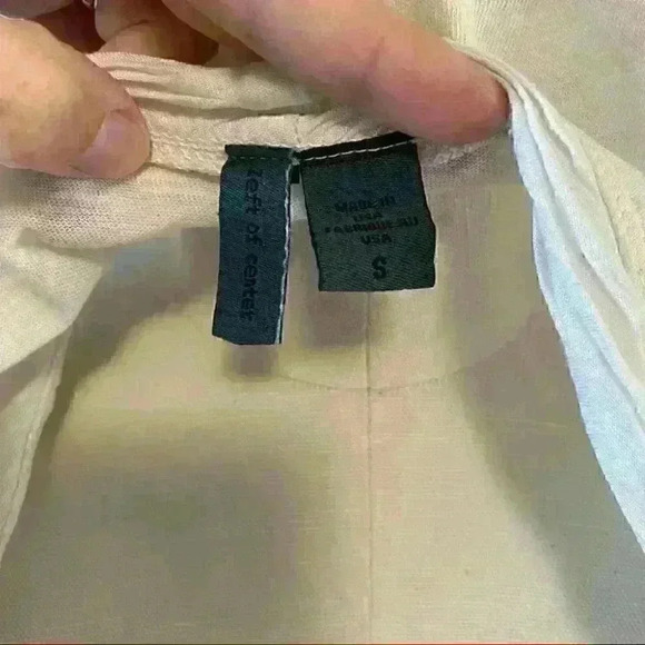 Anthropologie Left Of Center Scoop Neck White Oversized T-Shirt Button Up Back - Picture 12 of 12